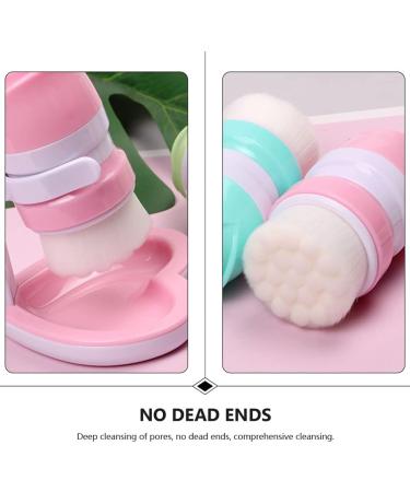 Minkissy Hand Scrubber Face Cleaning Brush with Heart Stand - Double-Headed Deep Cleaning Massager for Sensitive Greasy and Dry Skin - Pink Boxed Gift - Buy Online on GoSupps.com