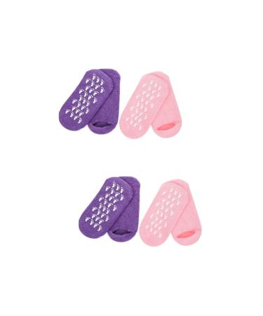 DOITOOL 4 Pairs Gel Socks Moisturizing Heel Sleeves Spa Use Socks Lotion Socks Heel Socks for Dry Cracked Feet Spa Sock Features Socks for Women Cotton Yarn Women's Essential