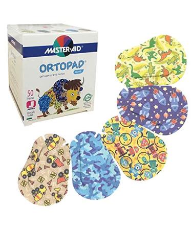 Ortopad Bamboo Boys Eye Patches 50/Box (Junior Size 0-2 yrs) Blue Camo Pack 50 Count (Pack of 1)