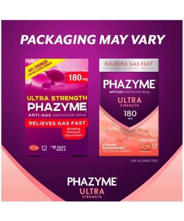 Phazyme Ultra Strength Gas & Bloating Relief Fast-Acting 12 Gels - Pack of 1 - Buy Online on GoSupps.com