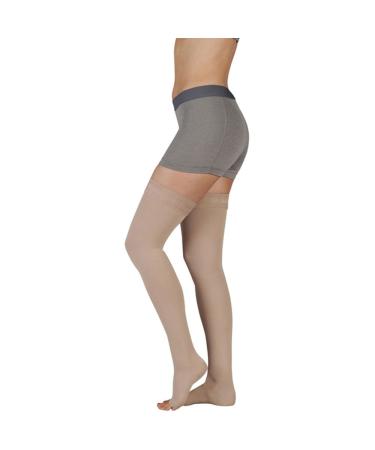 Juzo Women's Thigh-High 20-30mmhg Compression Closed Toe Stocking Black II