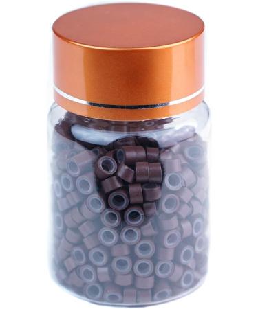 Kullke 1000 Pcs 5.0mm Micro Rings Silicone Nano Beads for I Tip Stick Hair Extensions - Aluminum Rings Brown 1000PCS - Buy Online on GoSupps.com