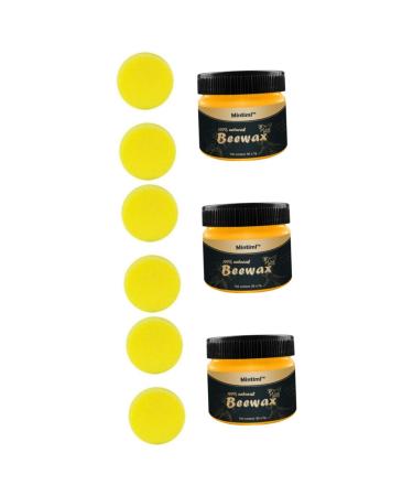 Zerodeko Natural Polishing Beeswax 3 Pcs Beeswax Wood Seasoning Wax Wood Use Wax Natural Floor Wax Wood Care Beeswax 0.04 Ounce (Pack of 1) Orangex3pcs