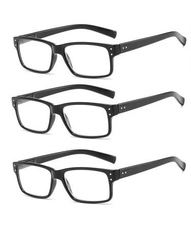 Suertree reading glasses 3 Pack glasses hinge hinged glasses visual aid optics glasses reading help for women men BM521 1.5x 3PC black 1.5x dioptria