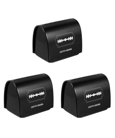Beaupretty 3-part salon hairdresser shop tank tank for collecting used disposal safety storage sharp XCM blades hairdressing case bank dispenser.Black storage for 6.5x6cmx3pcs Schwarzx3st