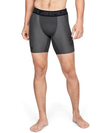 Under Armour Men's HeatGear Armor 2.0 Compression Shorts - Carbon Heather/Black | International Shipping Available - Buy Online on GoSupps.com