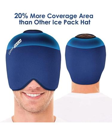 Comfitech Silk Eye Mask Bag for Yoga & Stress Relief - Migraine & Sinus Headache Relief Cap in Navy - Buy Online on GoSupps.com