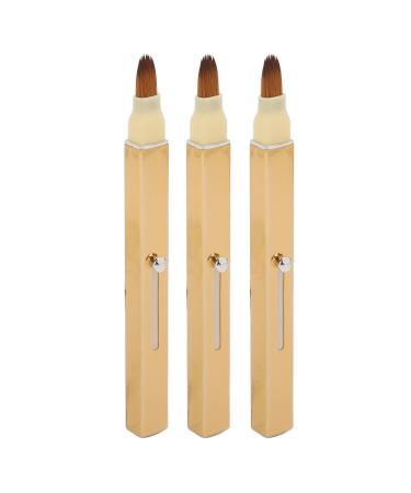 Buy 3pcs Stylish Gold Lip Brush Set - Soft Fiber Hair Automatic Sealing Design for Perfect Makeup - International Shipping Available - Buy Online on GoSupps.com