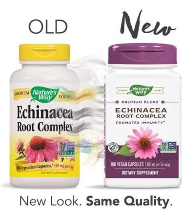 Nature's Way Echinacea Root Complex 900mg - 180 Vegan Capsules for Immune Support - Buy Online on GoSupps.com