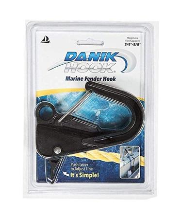Danik Hook Marine Fender Hanger Hook, High Strength Composite Anchor Clip, Knotless Anchor System, Easy to Use, Holds 500 lbs. Black