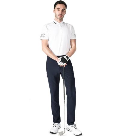 Buy Aoli Ray Men's Waterproof Golf Pants - Slim Fit Stretch Trousers in Navy | Perfect for International Shipping - Buy Online on GoSupps.com