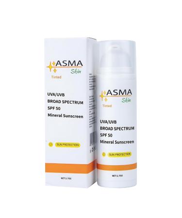 Tinted Mineral Sunscreen with Hyaluronic Acid SPF 50 Broad Spectrum UVA/UVB Protection Hydrating & Anti-Aging Face Moisturizer Suitable for All Skin Types Non-Greasy 1.7 oz