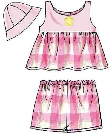 BUTTERICK B5017 Infants' Top Dress Panties Shorts Pants and Hat Pattern Set - Buy Online on GoSupps.com