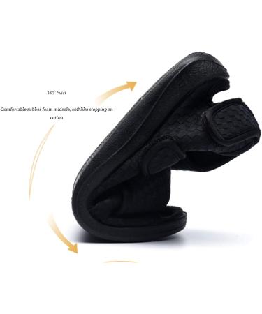 LEEWEE Orthopedic Diabetic Walking Shoes - Adjustable Straps, Non-Slip & Flexible - Black Size 47 - Buy Online on GoSupps.com