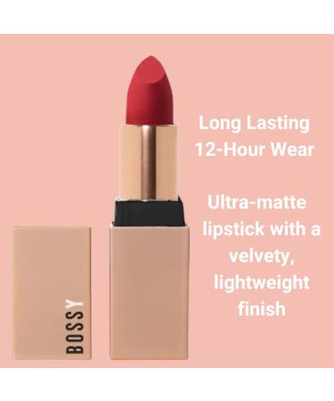 Bossy Cosmetics Vegan Matte Lipstick in Ambitious - Red | Long Lasting & Hydrating Lip Stick with Vitamin E & Watermelon Seed Oil | Paraben & Cruelty Free - Buy Online on GoSupps.com