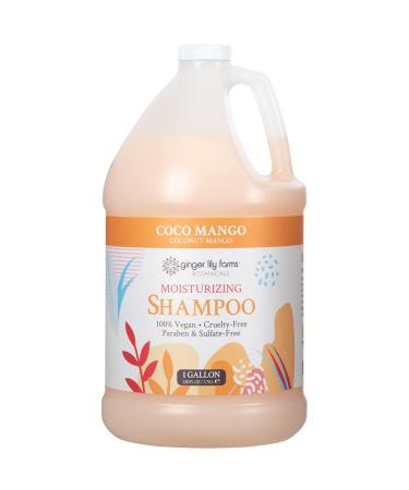 Ginger Lily Farms Botanicals Moisturizing Shampoo for All Hair Types, Coco Mango, 100% Vegan & Cruelty-Free, Coconut Mango Scent, 1 Gallon (128 fl oz) Refill 128 Fl Oz (Pack of 1)