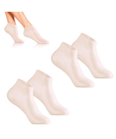 Fluhaw silicone moisturizer 2 pairs of dry cracked socks make rough skin soft and aloe slide-resistant socks for dry cracked feet calluses spa-gel socks for foot care