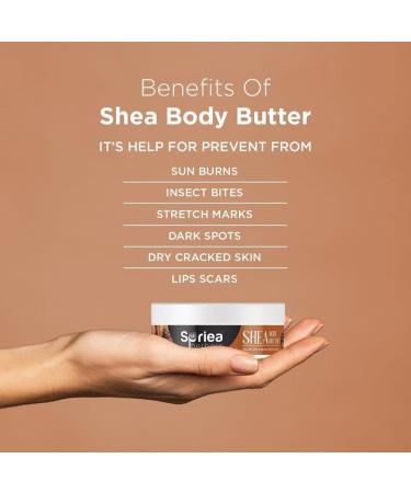 Natural Shea Body Butter Cream with Vitamin E - Deep Nourishment & Moisturization | Reduces Stretch Marks & Softens Dry Skin | Pack of 2 (200g each - Buy Online on GoSupps.com