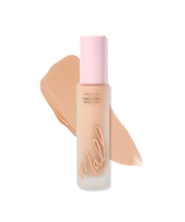 Mally Beauty Stress Less Performance Foundation - Beige - Buildable Medium to Full Coverage - Lightweight Foundation Liquid - Niacinamide Brightens and Hydrates Skin - Satin Finish 03 Beige -Foundation
