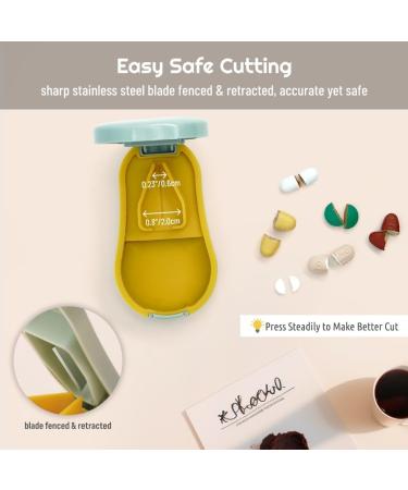 Portable Travel Pill Cutter with Blade Guard - Compact & Lightweight Pill Splitter with Silicone Holder - Ideal for Easy Medication Management - Buy Online on GoSupps.com