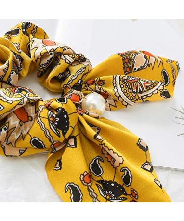 Vasana Boho Hair Ties with Bow - Chiffon Flower Pattern Hair Accessories (6 Random Colors) - Buy Online on GoSupps.com