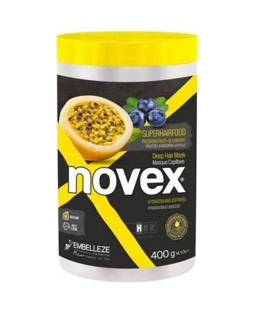 NOVEX Hair Mask - Infused with Blueberry - Enriched with Passionfruit - Deeply Moisturize the Hair Promoting Hair Growth and Hydration (400gm/14.1oz)