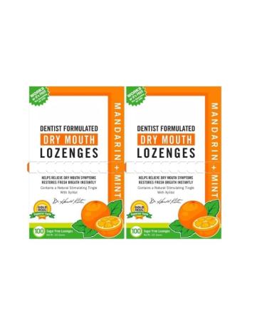 Dry Mouth Lozenges 100 Count Mandarin Mint Flavor Pack of 2