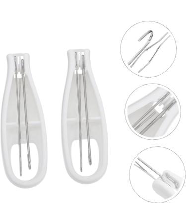 Button Hook Helper 2pcs Clothes Wearing Button Hook Dressing Assistance Tool Button Pulling Wearing Tool Fixed Button Hook 15.5X3X1.5CM White - Buy Online on GoSupps.com