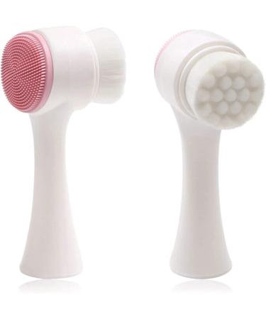 Chargenyang 2 in 1 Face Brush for Cleansing and Exfoliating Facial Cleaner Brush  Fashion Soft Double Sides Facial Deep Cleansing Brush Face Skin Care Clean Brush