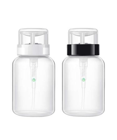 Minkissy 2Pcs Empty Nail Polish Remover Press Bottles Lockable Pump Dispenser Bottles Convenient Press Pump Bottles