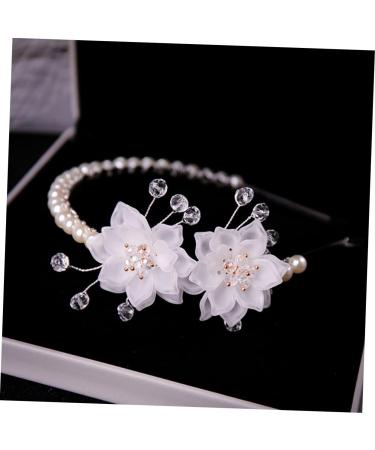 MUSISALY Pearl Headband Pearl Trim Headband for Wedding Crystal Tiara Wedding Decor Pearl Tiara Bridal Elegant Pearls Headband Hair Decor Zinc Alloy Ornaments Fine White - Buy Online on GoSupps.com