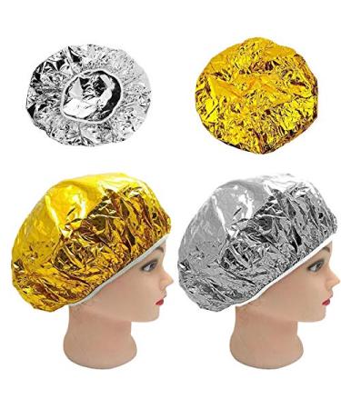 YIZAN Shower Cap - Heat Insulation Aluminum Foil Hat for Women | Elastic Hairdresser Cap - Silver - Buy Online on GoSupps.com