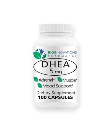 Micronized DHEA 5mg - Supports Balanced Hormone Levels for Immunity Brain Bones Metabolism Lean Body Mass Promotes Healthy Aging