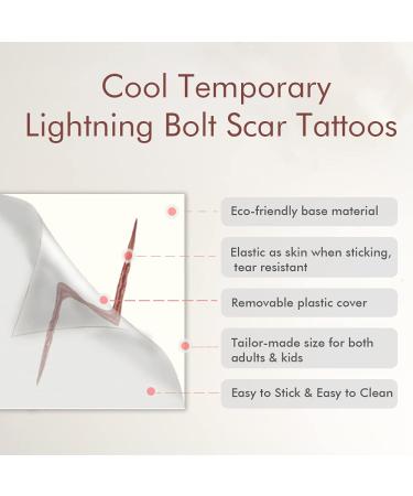 YoHold Wizard Lightning Bolt Scar Tattoos - 24 PCS | Temporary Halloween Sticker for Magical Costumes Party Decor - Buy Online on GoSupps.com