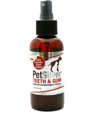 PetSilver Teeth & Gum Spray for Dogs and Cats with Chelated Silver - Made in USA Spray - 4 oz (1-Pack)