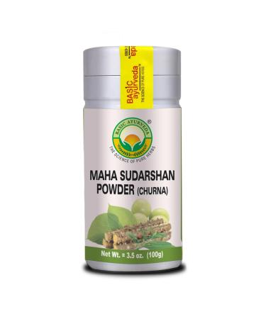 BASIC AYURVEDA Maha Sudarshan Powder | 3.53 Oz (100g) | Traditional Blend Powder | Pure Ingredient for Beverage Mixing | No Additives