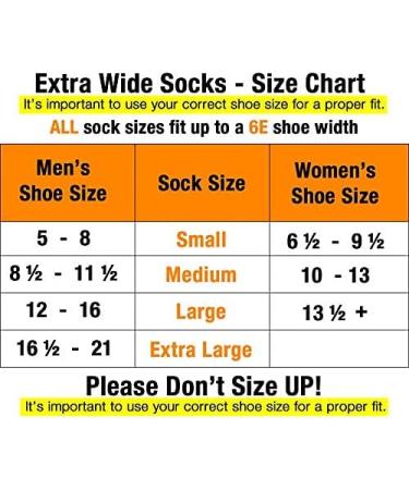 Extra Wide 6E Unisex Medical Mid Calf Crew 3PK - Antimicrobial - Made in USA - Black - Buy Online on GoSupps.com
