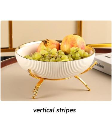 Fruit Basket Bowl Fruit Basket Ceramic Fruit Bowl Creative Minimalist Fruit Dish W/Metal Stand Decorative Dessert Snack Display for Kitchen Counter Bread Snacks (Color : A) - Buy Online on GoSupps.com