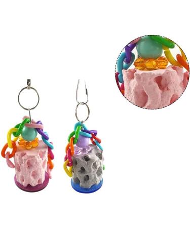 PengLAI 2 Pcs Parrot Chew Toy Bird Beak Calcium Stone Hanging Chew Toy for Parrot Macaw African Grey Parrot Cockatiel (Random Color) - Buy Online on GoSupps.com