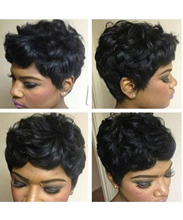 VCK Black Short Curly Pixie Cut Human Hair Wig for Black Women - Natural Fashion Short Wig - Buy Online on GoSupps.com
