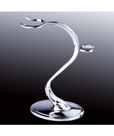 Practical Silver Razor Holder & Shaving Brush Stand - Compact Non-Slip Universal Bathroom Tool for Men (15.5cm) - Buy Online on GoSupps.com