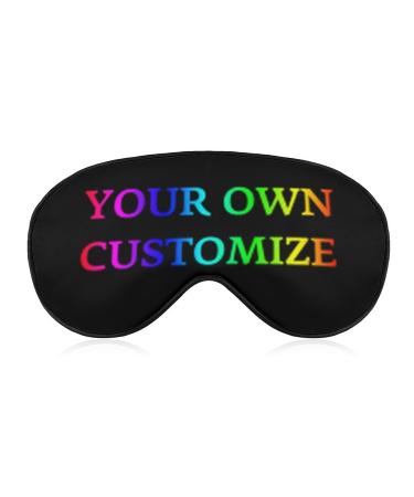 Custom Eye Mask Personalized Design Soft Eyeshade Blindfold with Adjustable Strap Add Your Own Picture Text Blindfold for Sleeping Travel Work Naps Blocks Light
