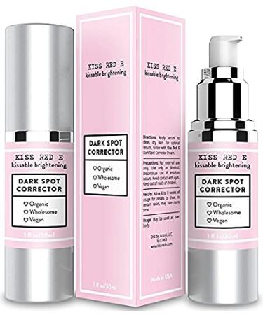 Kiss Red E Dark Spot Remover Corrector Cream for Face and Body. Men and Women Made in USA Hyaluronic-Acid, Green Tea Extract 1 OZ