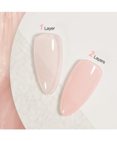 GAOY Jelly Nude Gel Nail Polish 16ml - Sheer Milky Pink Translucent UV Light Cure for Nail Art DIY - Color 1643 - Buy Online on GoSupps.com