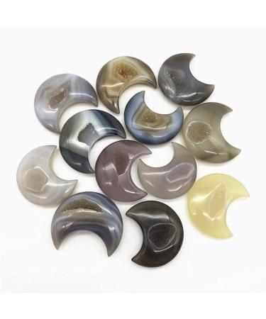 Natural Agate Geode Moon Shaped Crystal Cluster Half Moon Agate Geode Carved Crystal Stones Reiki Natural Stones and MineralsCrystal Stone Crystal Reiki - Buy Online on GoSupps.com