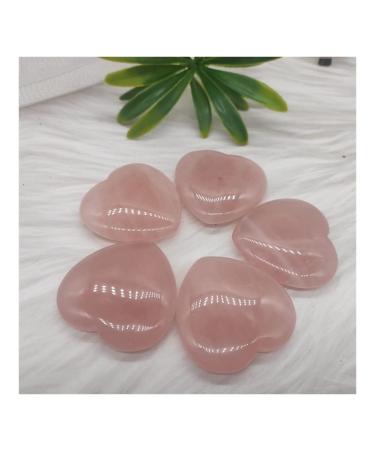 for 1pcs 40 * 40mm Rose Quartz Heart Shaped Stone Natural Crystal Stone Mineral Specimen