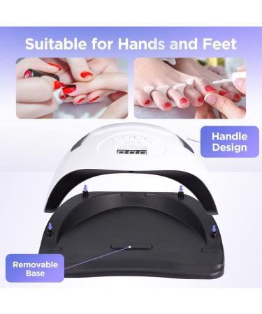 MeiHuier 160W UV LED Nail Lamp with Red Light Skincare - Professional Nail Polish Drying Machine with 4 Timer Settings and Automatic Beads Induction - Buy Online on GoSupps.com