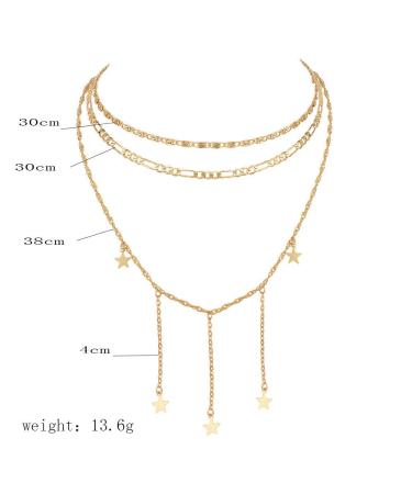Chic DoubleNine Star Pendant Layering Necklaces - 2 Way Gold Choker & Tassel Charm Jewelry Set for Bridesmaids & Girls - Buy Online on GoSupps.com