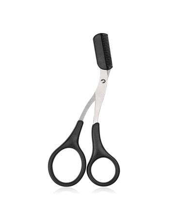 Professional Eyebrow Trimmer Scissors with Comb Trimmer Eyebrow Eyelash Hair Remover Cut Scissors Eyebrows Shaping Eyebrow Trimming Tool Beauty Tool for Men Women (Black)