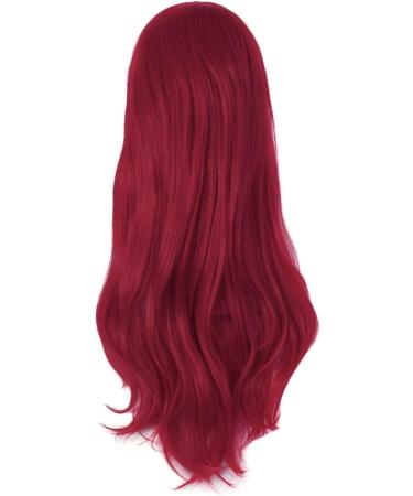 YEESHEDO Women's Dark Red Cosplay Wig 28 - Long Wavy Curly Hair with Bangs for Anime Halloween Costume - Heat Resistant Synthetic Wig - Buy Online on GoSupps.com